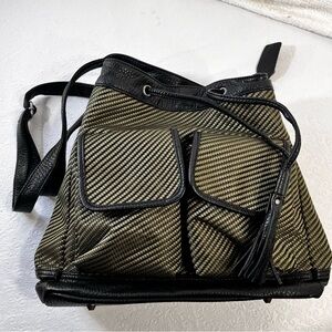 Pistil Double Dare You Bag in Iguana Green Faux Leather Tasseled Satchel Purse